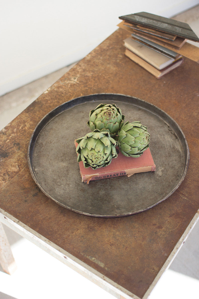 Round Metal Decorative Tray
