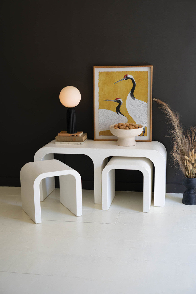 Wood Coffee Table with Accent Pieces